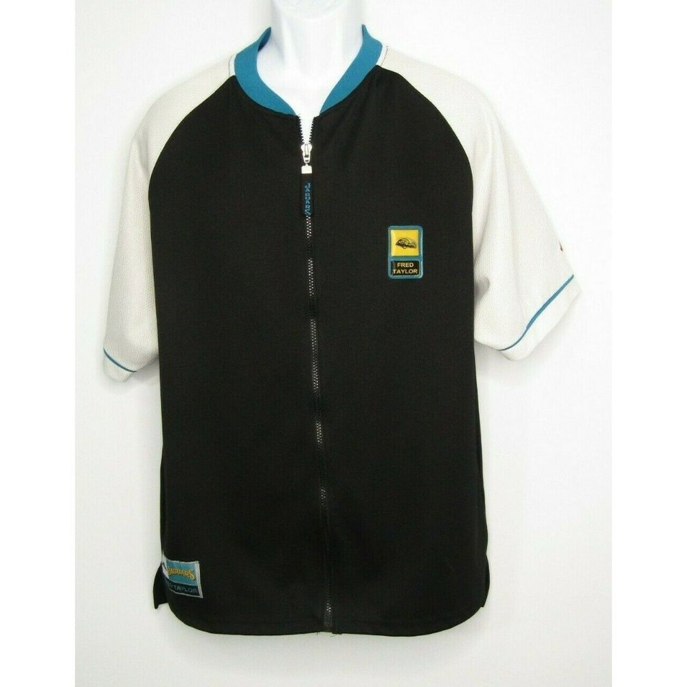 Vintage Pro Star Jaguars Fred Taylor Full Zip Short Sleeve Shirt Size Medium